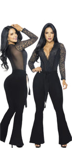 Jumpsuit tummy control butt lifter fashion flared 6086