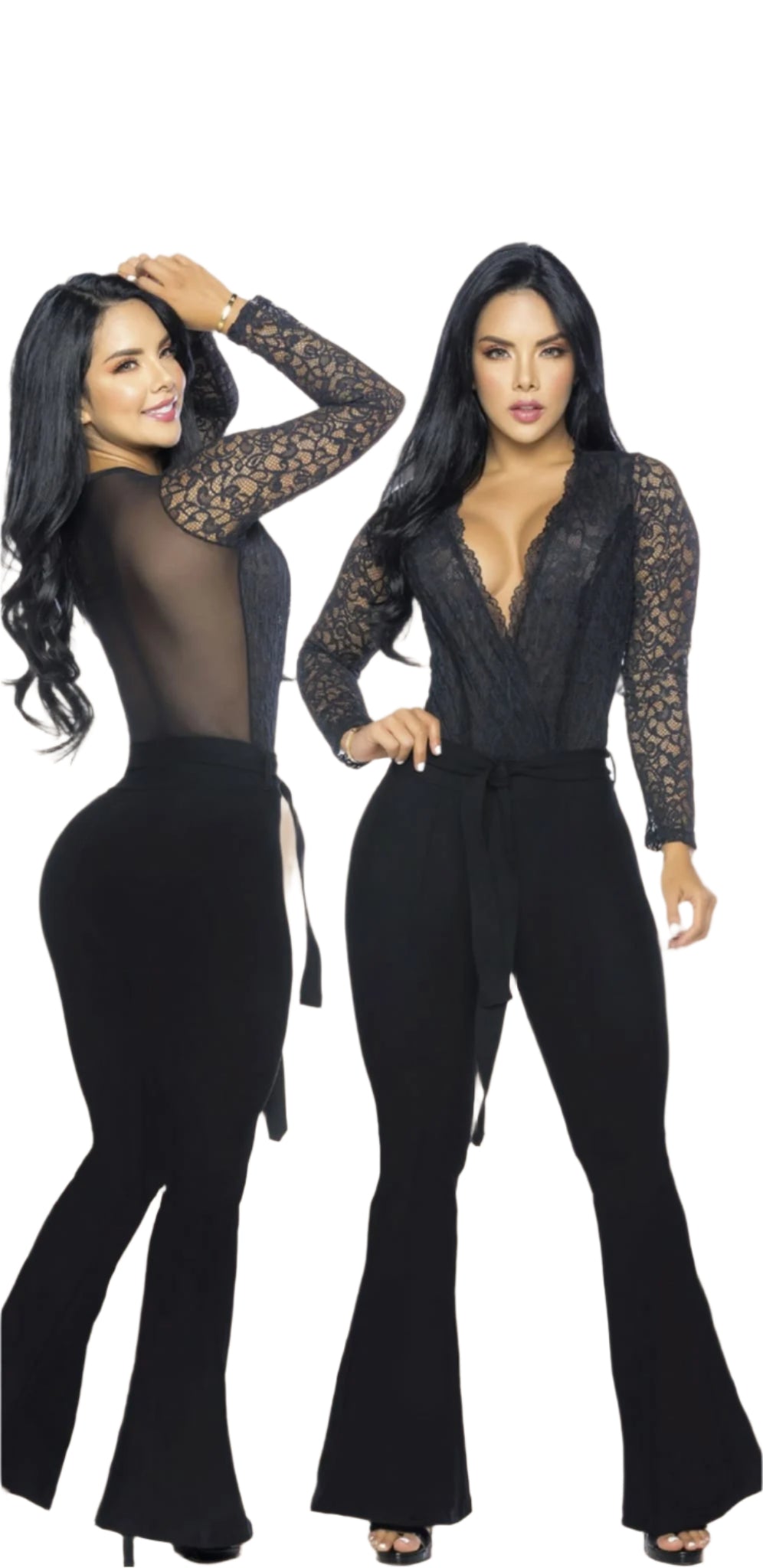 Jumpsuit tummy control butt lifter fashion flared 6086