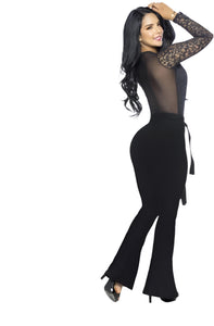 Jumpsuit tummy control butt lifter fashion flared 6086