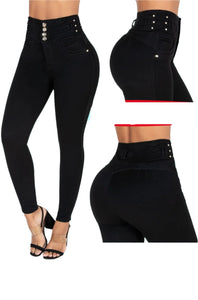 6409 Jean's Colombianos Cintura Alta levanta cola butt lifter high waist tummy control skinny