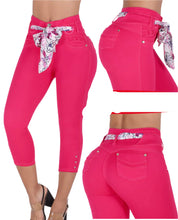 Load image into Gallery viewer, 6803 Colombian High waits butt lifter Capri Colombianos Cintura Alta Levanta Cola
