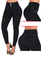 Load image into Gallery viewer, 6815 Colombian High waits butt lifter Jean&#39;s Colombianos Cintura Alta Levanta Cola
