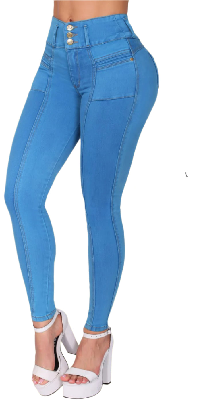 7304 Jean's Colombianos Cintura Alta levanta cola butt lifter high waist faja