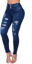 Load image into Gallery viewer, 7306 Jean&#39;s Colombianos Cintura Alta levanta cola butt lifter high waist faja
