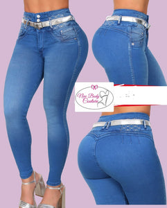 7404 Jean's Colombianos Cintura Alta levanta cola butt lifter high waist faja