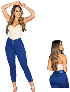 7508 Jean's Capri Colombianos Cintura Alta levanta cola butt lifter high waist faja