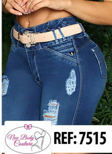 7515 Jean's Colombianos Cintura Alta levanta cola butt lifter high waist faja