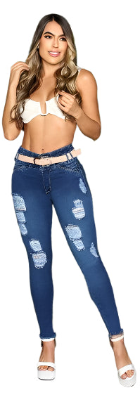 7515 Jean's Colombianos Cintura Alta levanta cola butt lifter high waist faja