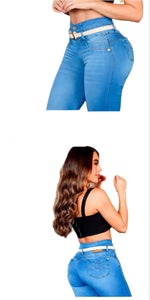 7709 Jean's Colombianos Cintura Alta levanta cola butt lifter high waist faja