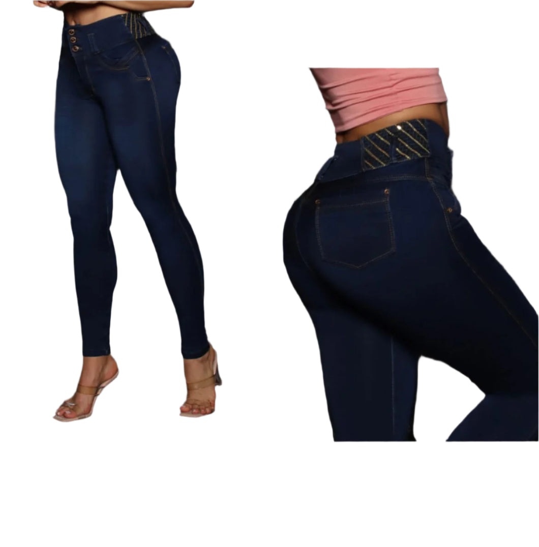 8005 Jean's Colombianos Cintura Alta levanta cola butt lifter high waist tummy control