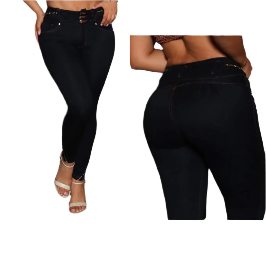 8006 Jean's Colombianos Cintura Alta levanta cola butt lifter high waist tummy control