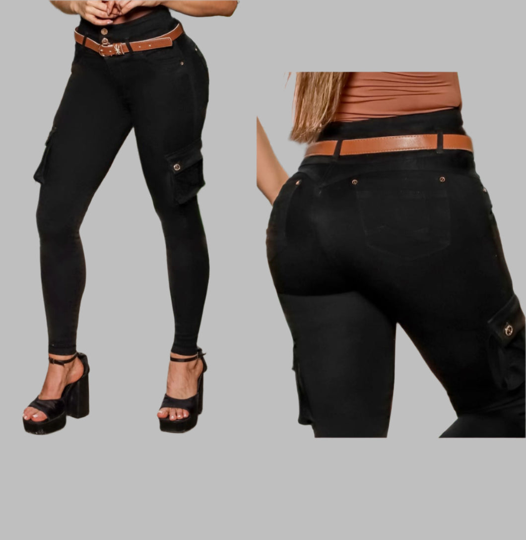 8014 Jean's Colombianos Cintura Alta levanta cola butt lifter high waist tummy control