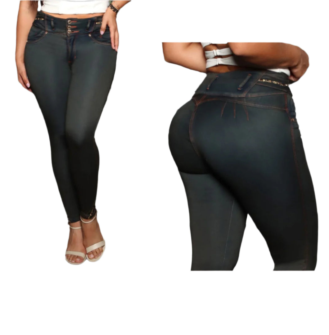 8017 Jean's Colombianos Cintura Alta levanta cola butt lifter high waist tummy control
