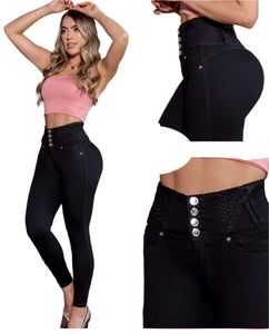 8101 Jean's Colombianos Cintura Alta levanta cola butt lifter high waist tummy control