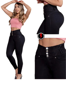 8101 Jean's Colombianos Cintura Alta levanta cola butt lifter high waist tummy control