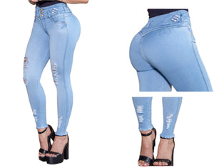 8109 Jean's Colombianos Cintura Alta levanta cola butt lifter high waist tummy control