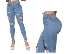 Load image into Gallery viewer, 8110 Jean&#39;s Colombianos Cintura Alta levanta cola butt lifter high waist tummy control
