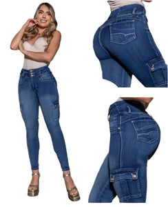 Jean's Colombianos varios modelos Cintura Alta levanta cola butt lifter high waist tummy control Cargo 8100