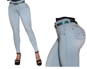 8119 Jean's Colombianos Cintura Alta levanta cola butt lifter high waist tummy control