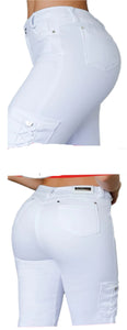 8201 Flared Jean's Colombianos Cintura Alta levanta cola butt lifter high waist tummy control