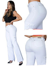 Load image into Gallery viewer, 8201 Flared Jean&#39;s Colombianos Cintura Alta levanta cola butt lifter high waist tummy control
