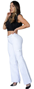 8201 Flared Jean's Colombianos Cintura Alta levanta cola butt lifter high waist tummy control
