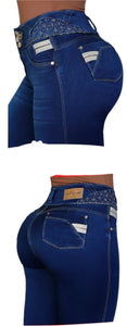 8203 Jean's Colombianos Cintura Alta levanta cola butt lifter high waist tummy control push up effect skinny