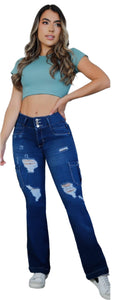 8204 Flared Jean's Colombianos Cintura Alta levanta cola butt lifter high waist tummy control