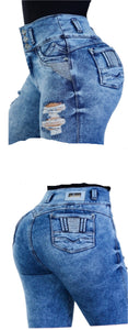 8208 Jean's Colombianos Cintura Alta levanta cola butt lifter high waist tummy control push up effect skinny