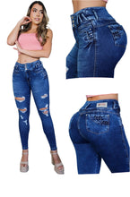 Load image into Gallery viewer, Jean&#39;s Colombianos Varios modelos Cintura Alta levanta cola butt lifter high waist faja tummy control 8200
