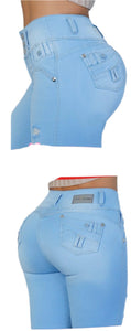 8213 Jean's Colombianos Cintura Alta levanta cola butt lifter high waist tummy control push up effect skinny