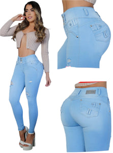 8213 Jean's Colombianos Cintura Alta levanta cola butt lifter high waist tummy control push up effect skinny