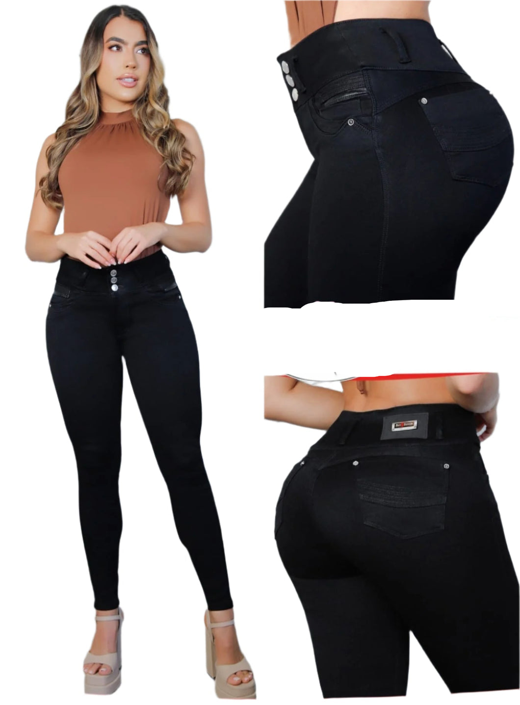 8215 Jean's Colombianos Cintura Alta levanta cola butt lifter high waist tummy control push up effect skinny