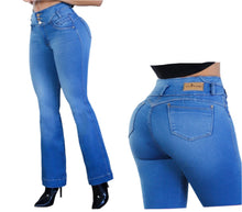 Load image into Gallery viewer, 8217 Flared Jean&#39;s Colombianos Cintura Alta levanta cola butt lifter high waist tummy control

