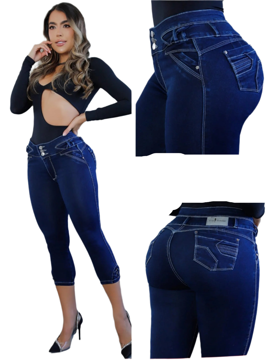 8218 Capri High waits butt lifter Colombianos Cintura Alta Levanta Cola pescador tobillero ankle