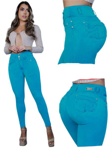 8219 Jean's Colombianos Cintura Alta levanta cola butt lifter high waist tummy control push up effect skinny
