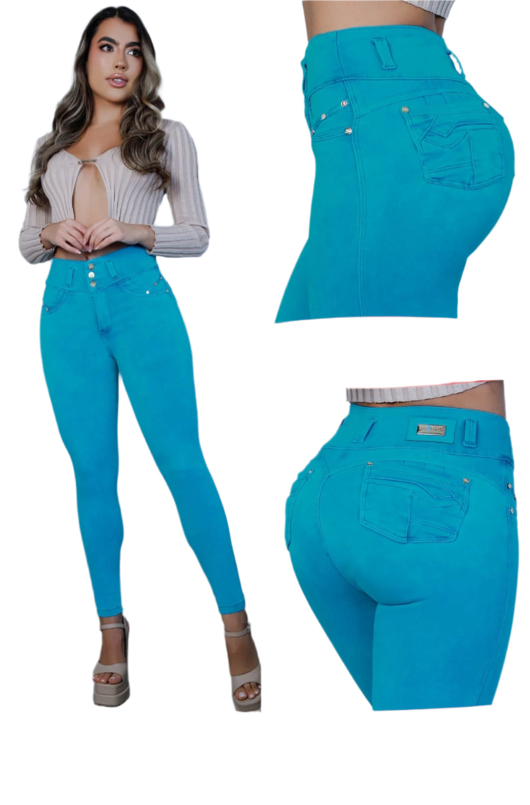 Jean's Colombianos Varios modelos Cintura Alta levanta cola butt lifter high waist faja tummy control 8200