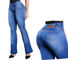 Load image into Gallery viewer, Colombian Flared Jean's Bon Bon up 8443 butt lifter high waist tummy control
