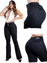 Load image into Gallery viewer, Colombian Flared Jean's Bon Bon up 8448 butt lifter high waist tummy control
