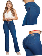 Load image into Gallery viewer, Colombian Flared Jeans Bon Bon up 8445 butt lifter high waist tummy control DIFFERENT MODELS

