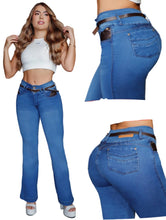 Load image into Gallery viewer, Colombian Flared Jeans Bon Bon up 8445 butt lifter high waist tummy control DIFFERENT MODELS
