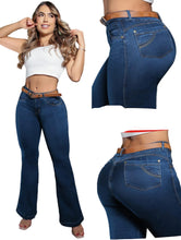 Load image into Gallery viewer, Colombian Flared Jeans Bon Bon up 8805 butt lifter high waist tummy control push up effect
