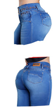 Load image into Gallery viewer, Colombian Flared Jean&#39;s Bon Bon up 8335 butt lifter high waist tummy control
