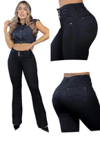 Load image into Gallery viewer, Colombian Flared Jean's Bon Bon up 8504 butt lifter high waist tummy control push up

