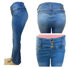 Load image into Gallery viewer, Colombian Flared Jean's 0322 butt lifter high waist tummy control push up
