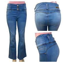 Load image into Gallery viewer, Colombian Flared Jean's 0322 butt lifter high waist tummy control push up
