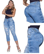 Load image into Gallery viewer, 8218 Capri High waits butt lifter Colombianos Cintura Alta Levanta Cola pescador tobillero ankle

