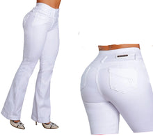 Load image into Gallery viewer, Colombian Flared 9148 butt lifter high waist control white jeans
