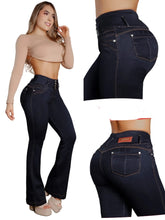 Load image into Gallery viewer, Colombian Flared 9149 butt lifter high waist control Blue jeans
