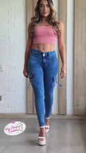 Load and play video in Gallery viewer, 8205 Jean&#39;s Colombianos Cintura Alta levanta cola butt lifter high waist tummy control push up effect skinny
